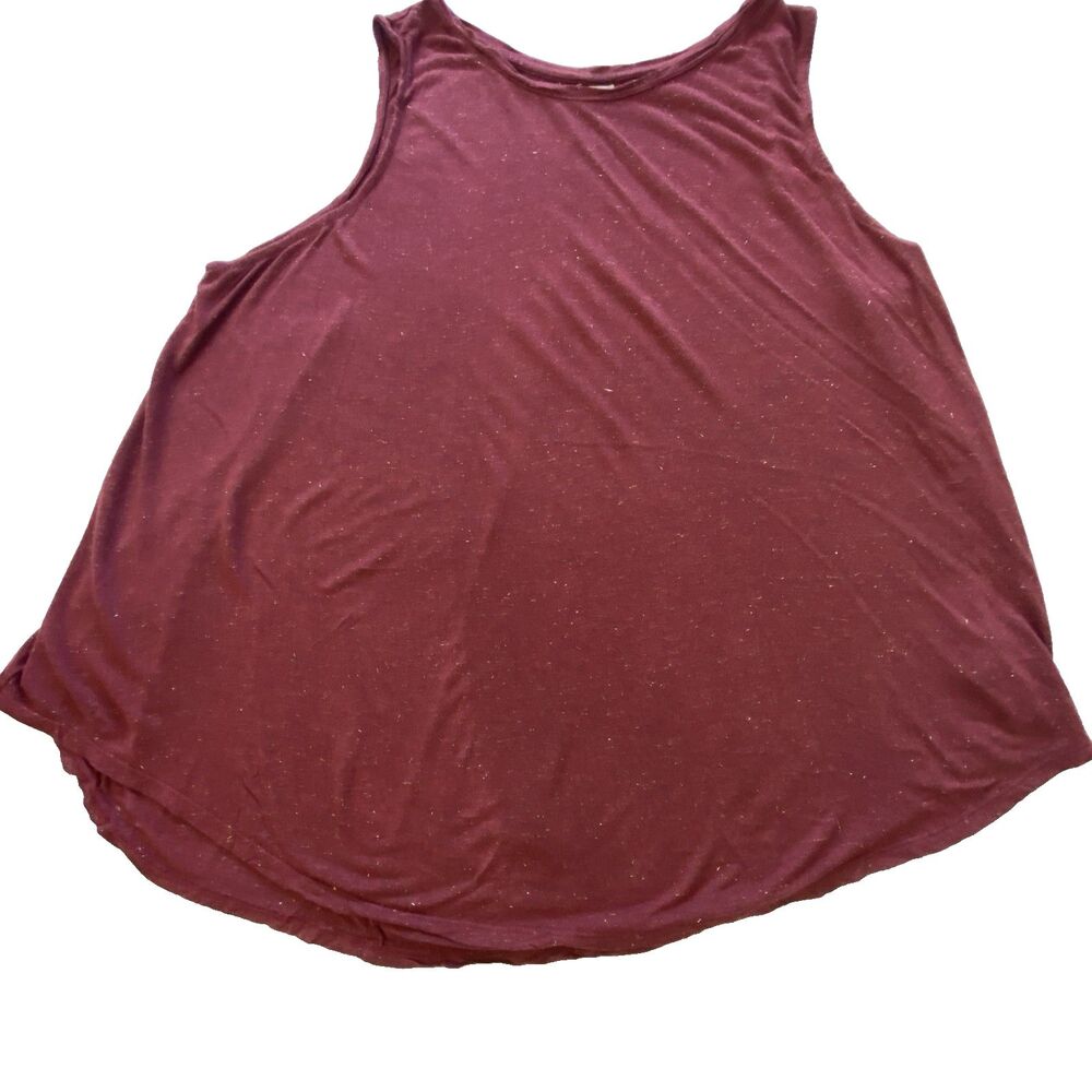 Old Navy Luxe Womens XXL Burgundy Speckled Sleeveless High Neck Tank Top Shirt
